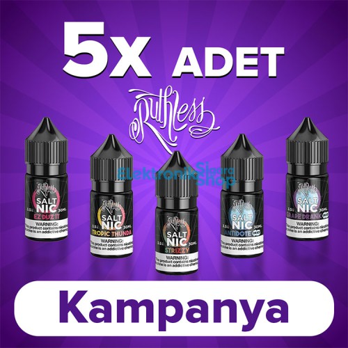 5 Adet Ruthless 30ML Salt Likit Kampanyası 5 Adet Ruthless 30ML Salt Likit Kampanyası