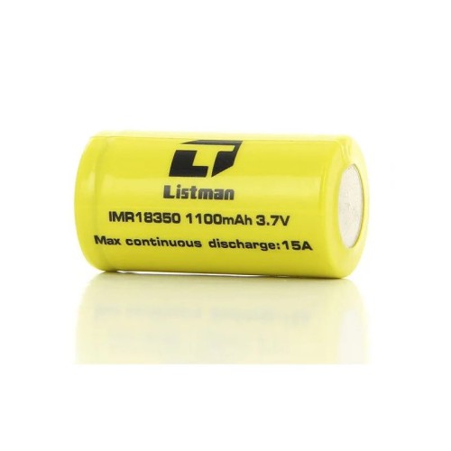 Accu Listman IMR 9-15A 3.7V 18350 Şarjlı Pil Accu Listman IMR 9-15A 3.7V 18350 Şarjlı Pil
