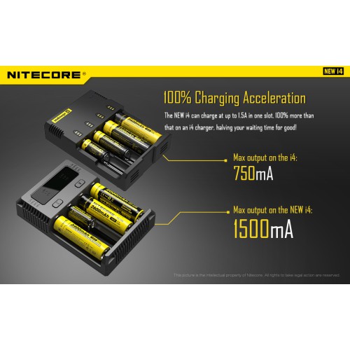 Nitecore Intellicharger New i4 Li-ion 18650 Pil Şarj Aleti Nitecore Intellicharger New i4 Li-ion 18650 Pil Şarj Aleti